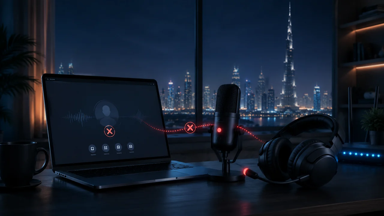 Voice chat connection failure on a gaming setup in the UAE