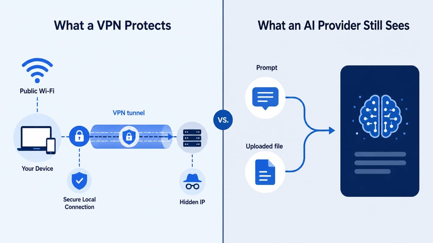 AI privacy protection with VPN on public Wi-Fi