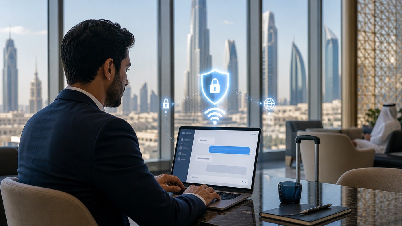 AI tools in UAE and Saudi Arabia with a secure VPN connection
