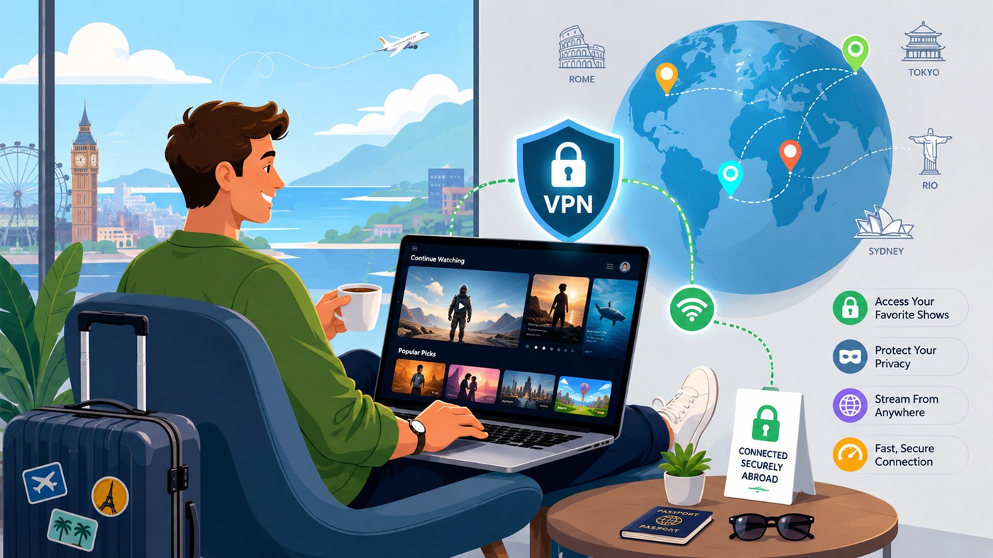 Watch TV abroad with a VPN while travelling